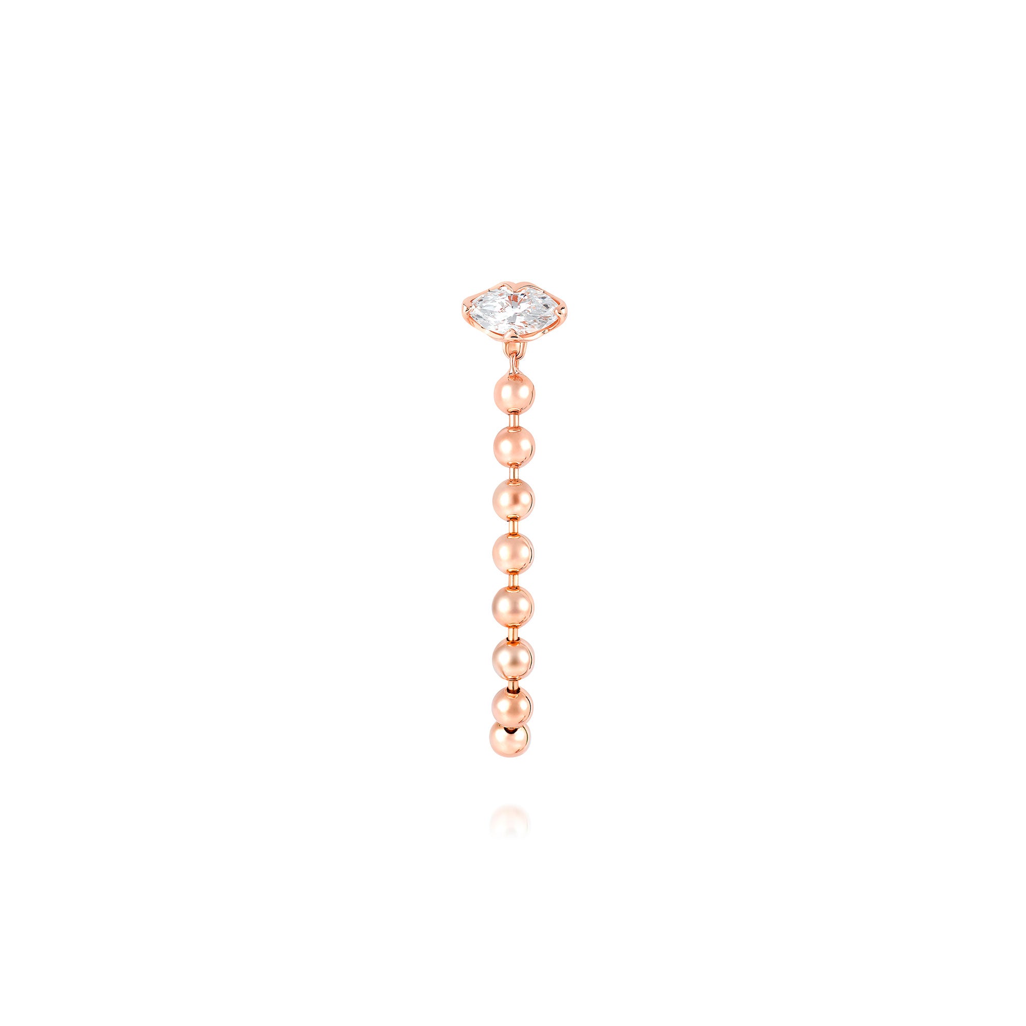 Double Back Baller Earring with Diamond Stud