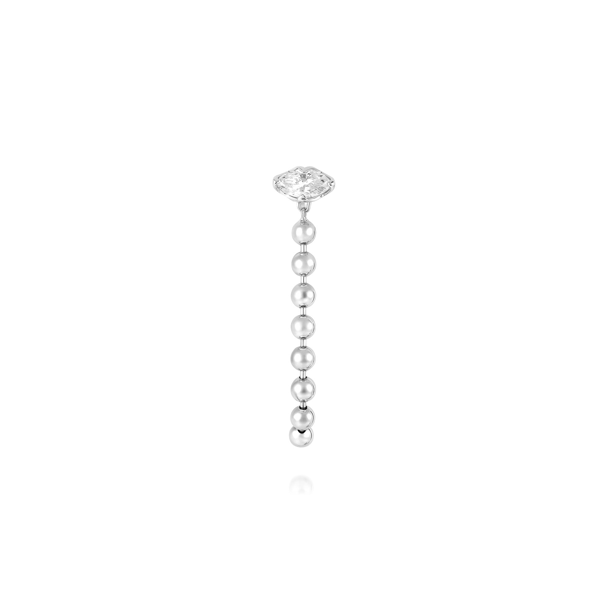 Double Back Baller Earring with Diamond Stud