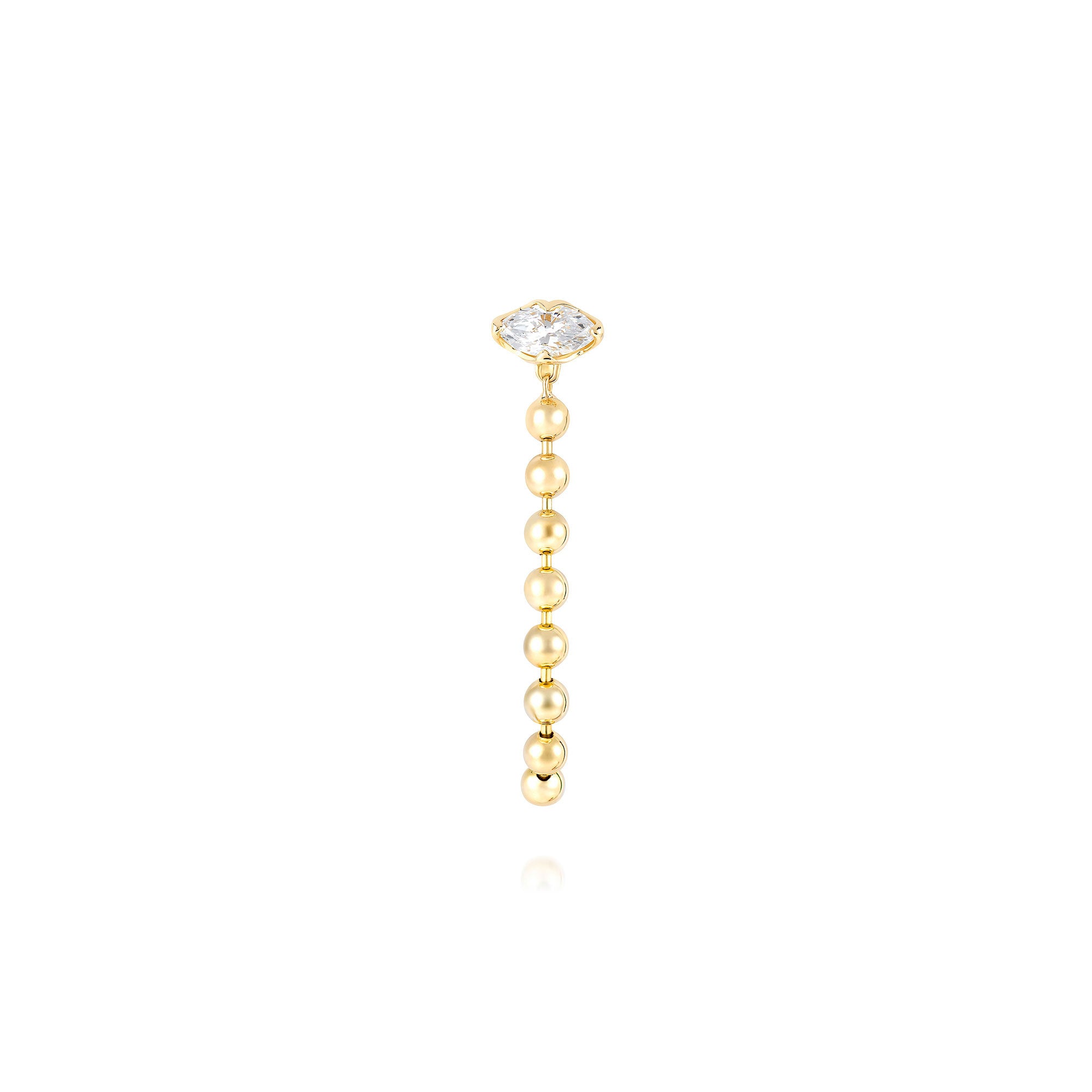 Double Back Baller Earring with Diamond Stud