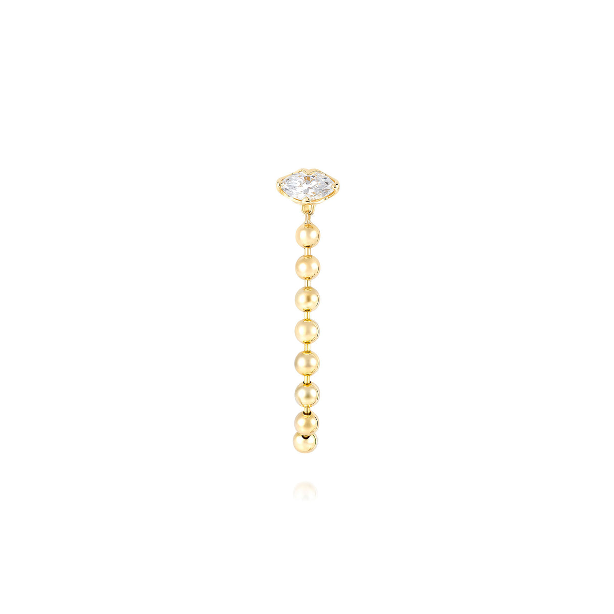 Double Back Baller Earring with Diamond Stud