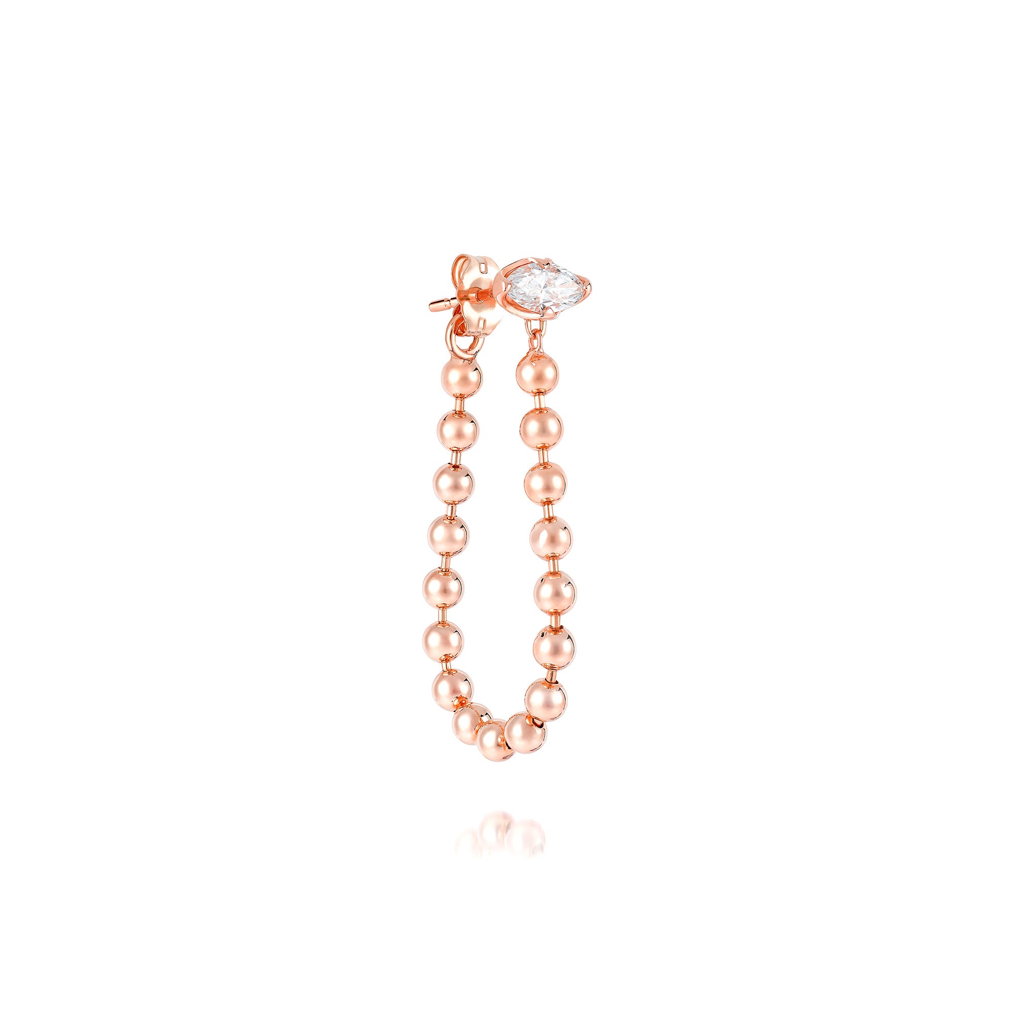 Double Back Baller Earring with Diamond Stud