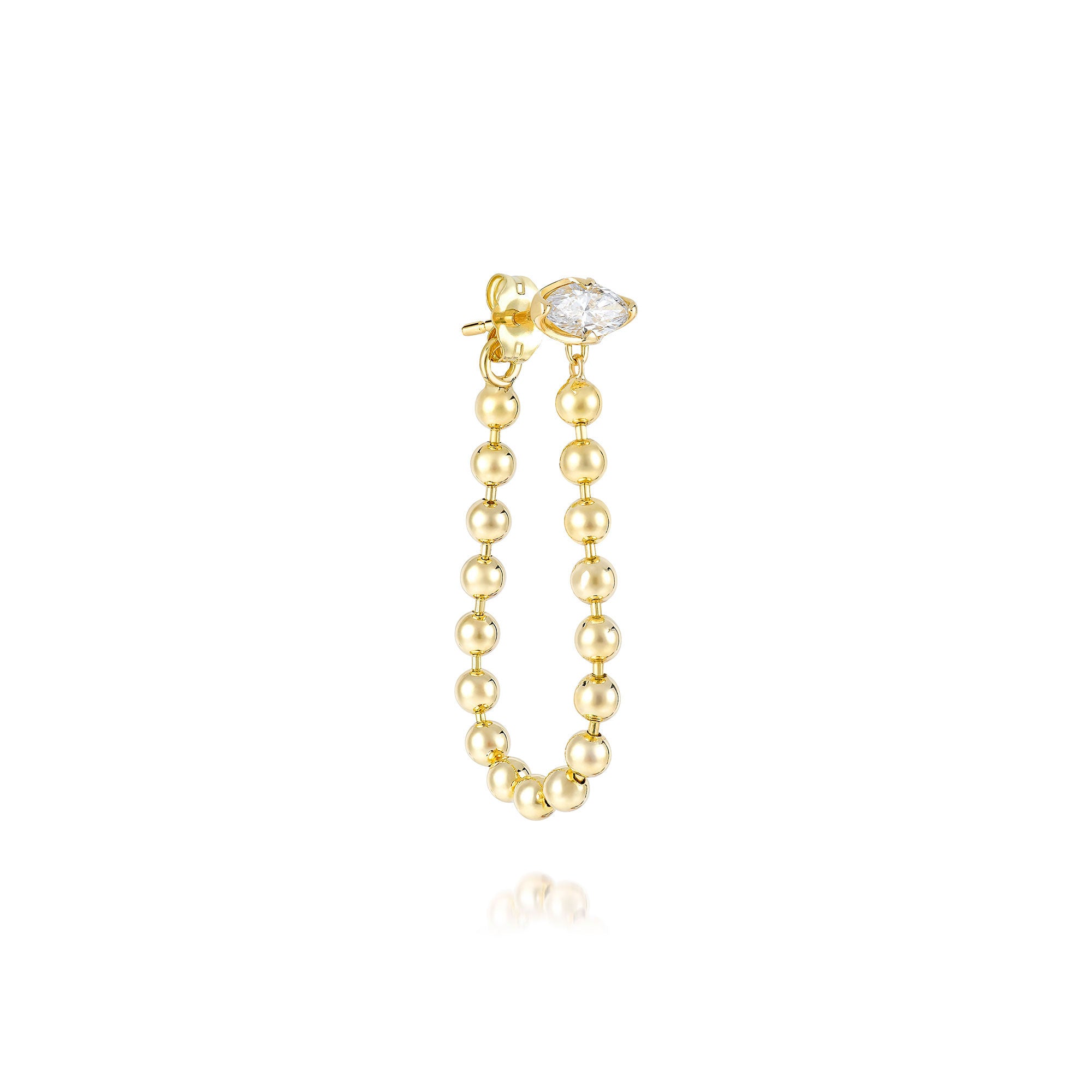 Double Back Baller Earring with Diamond Stud