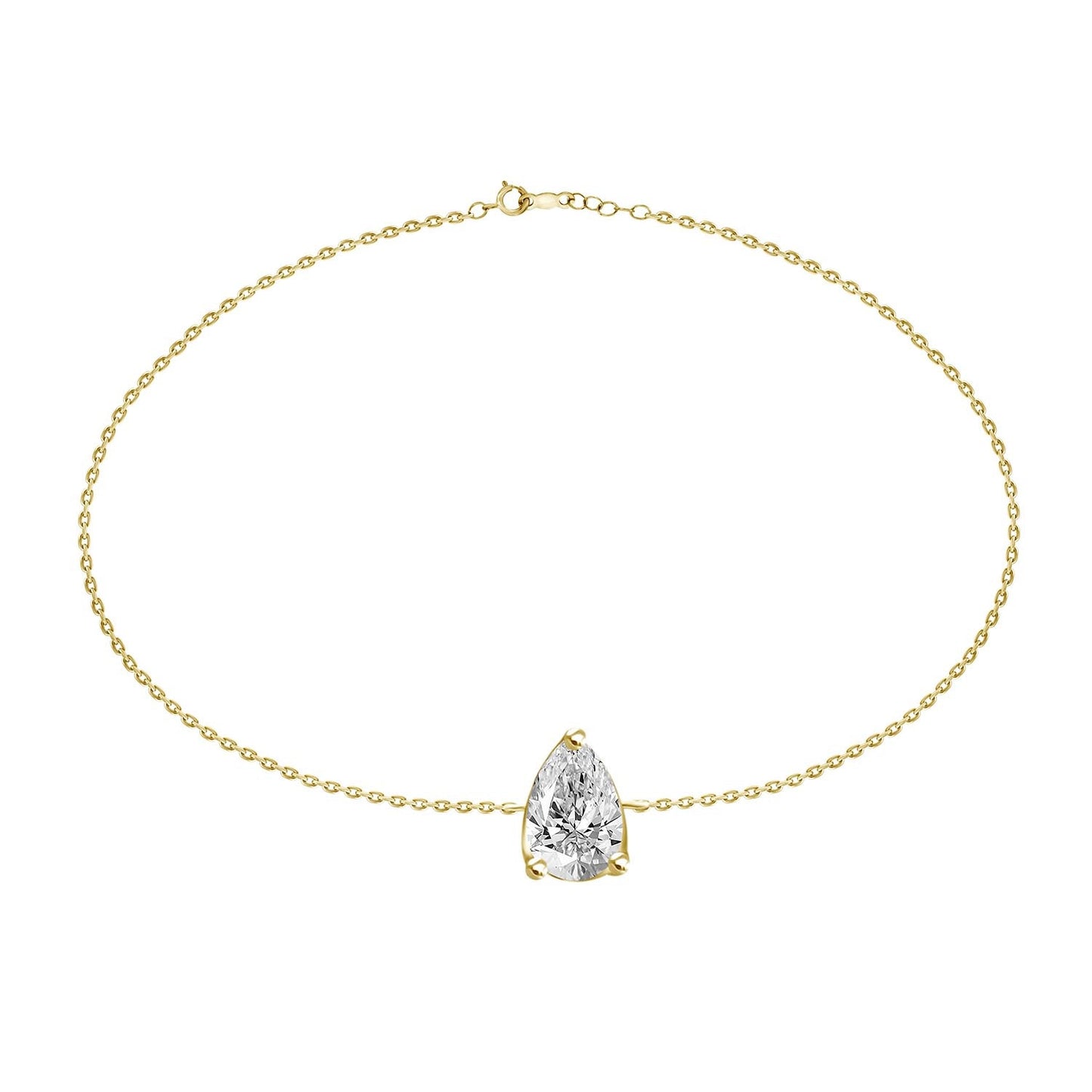Pear Diamond Chain Bracelet