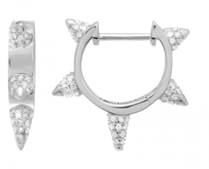 Rocker Pave Spike Huggie