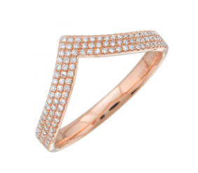 Pave Diamond V Ring