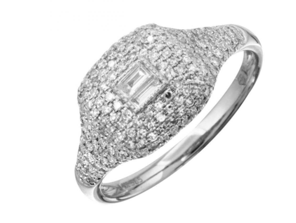 Diamond Signet Pinkie Ring