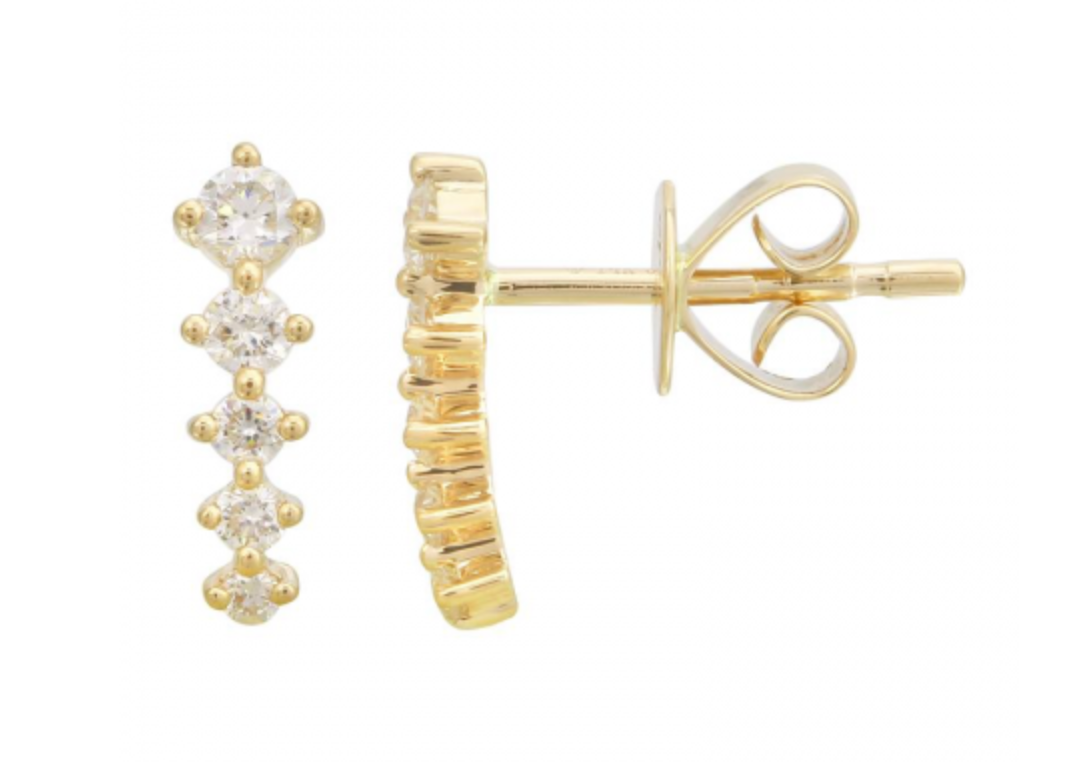 Five Diamond Ear Climber