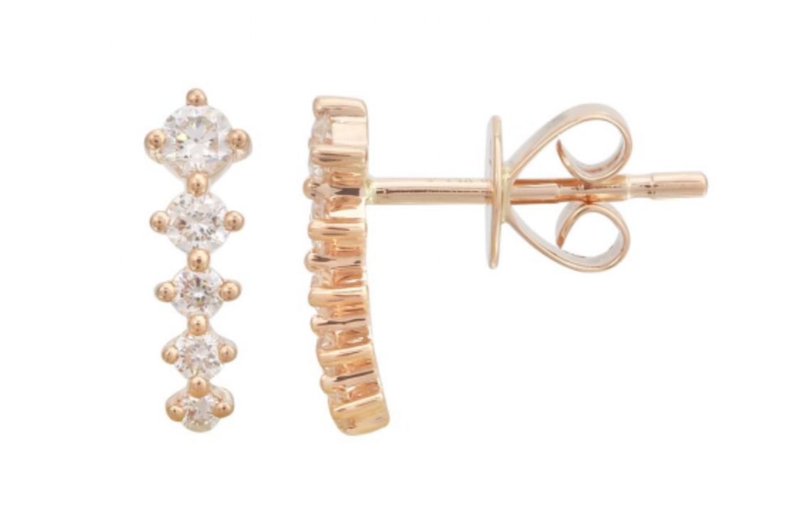 Five Diamond Ear Climber