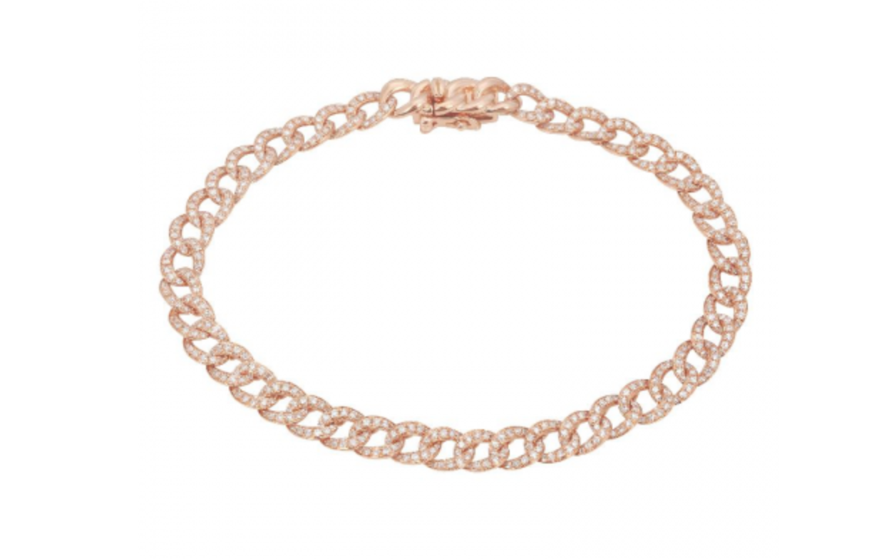 Full Pave Diamond Chain Link Bracelet - small
