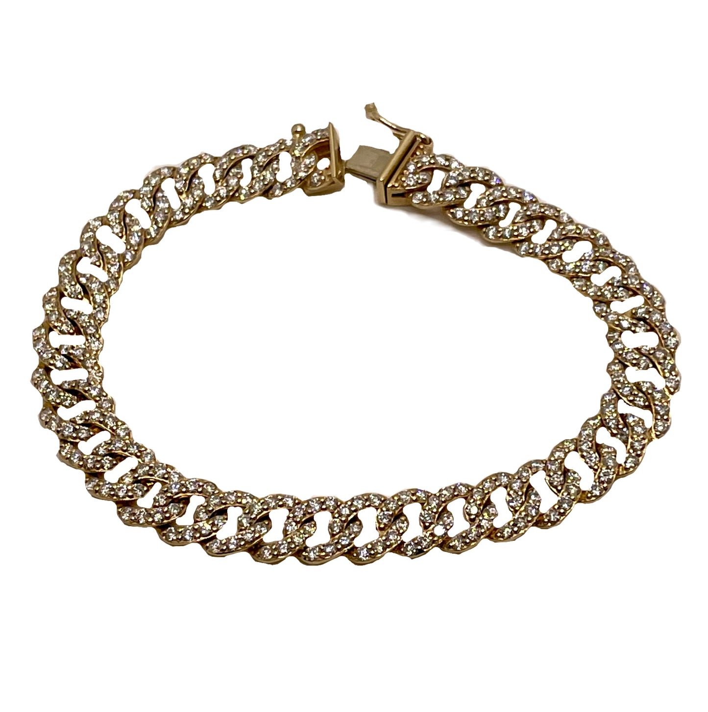 Full Pave Diamond Chain Link Bracelet - large