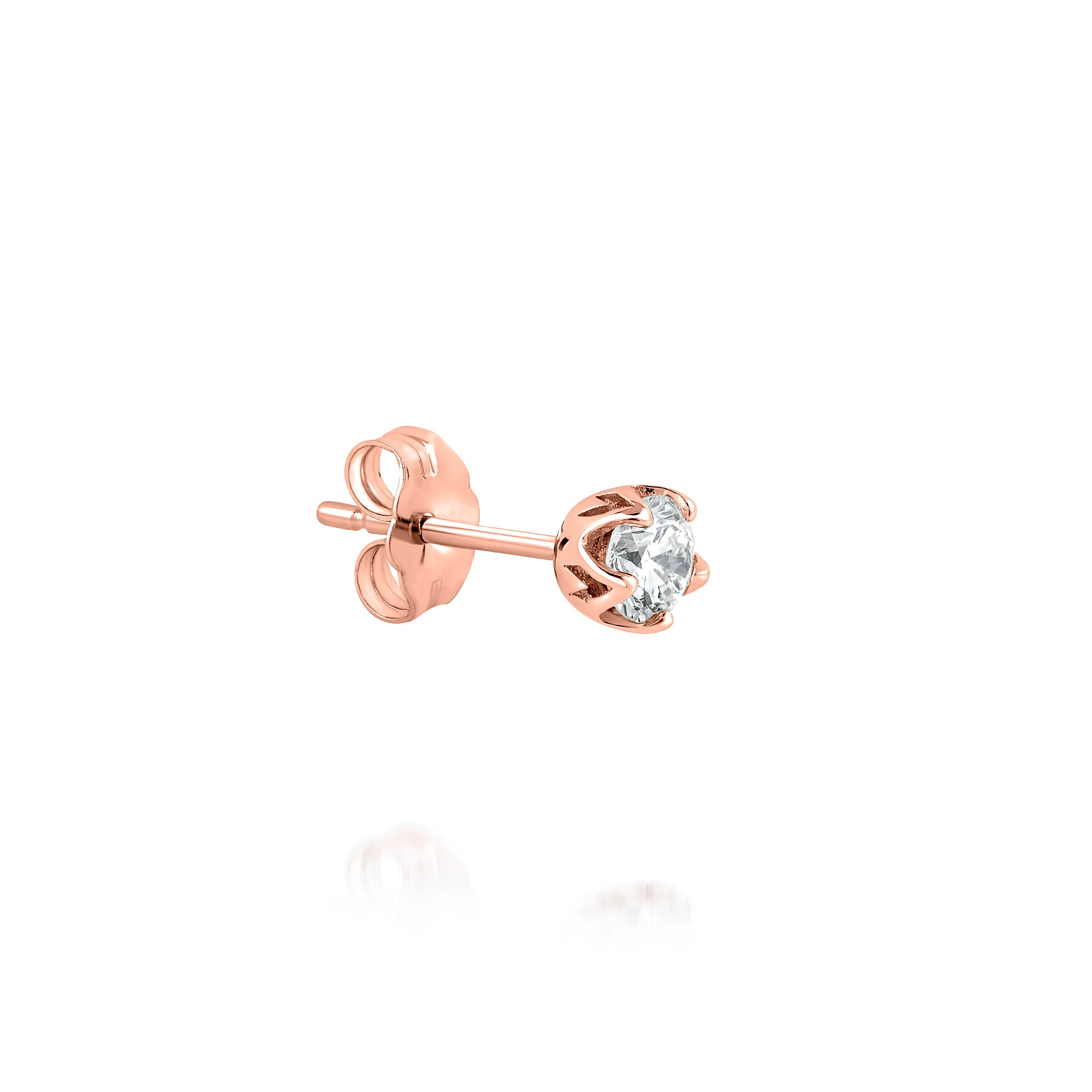 Round Diamond Stud Earring