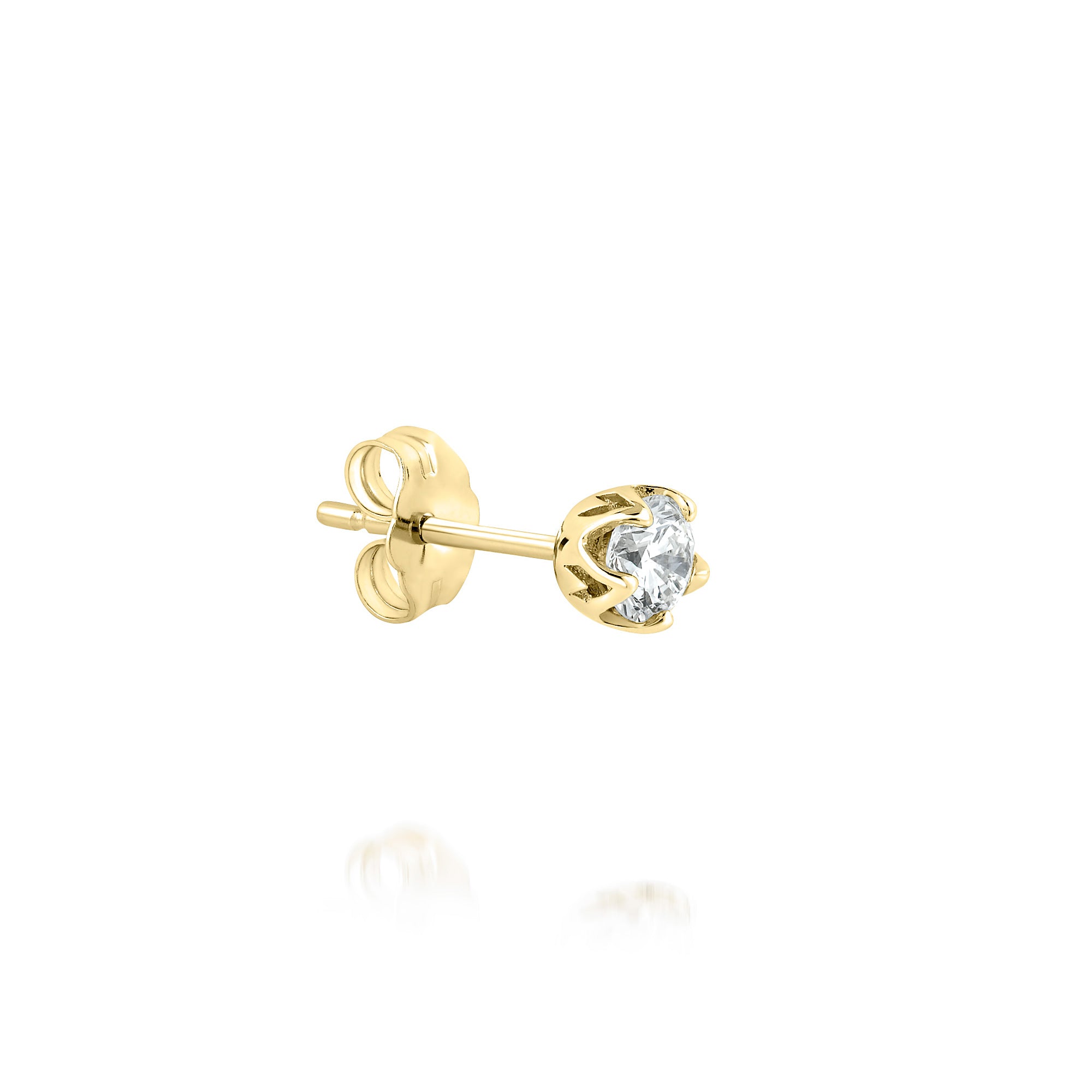 Round Diamond Stud Earring