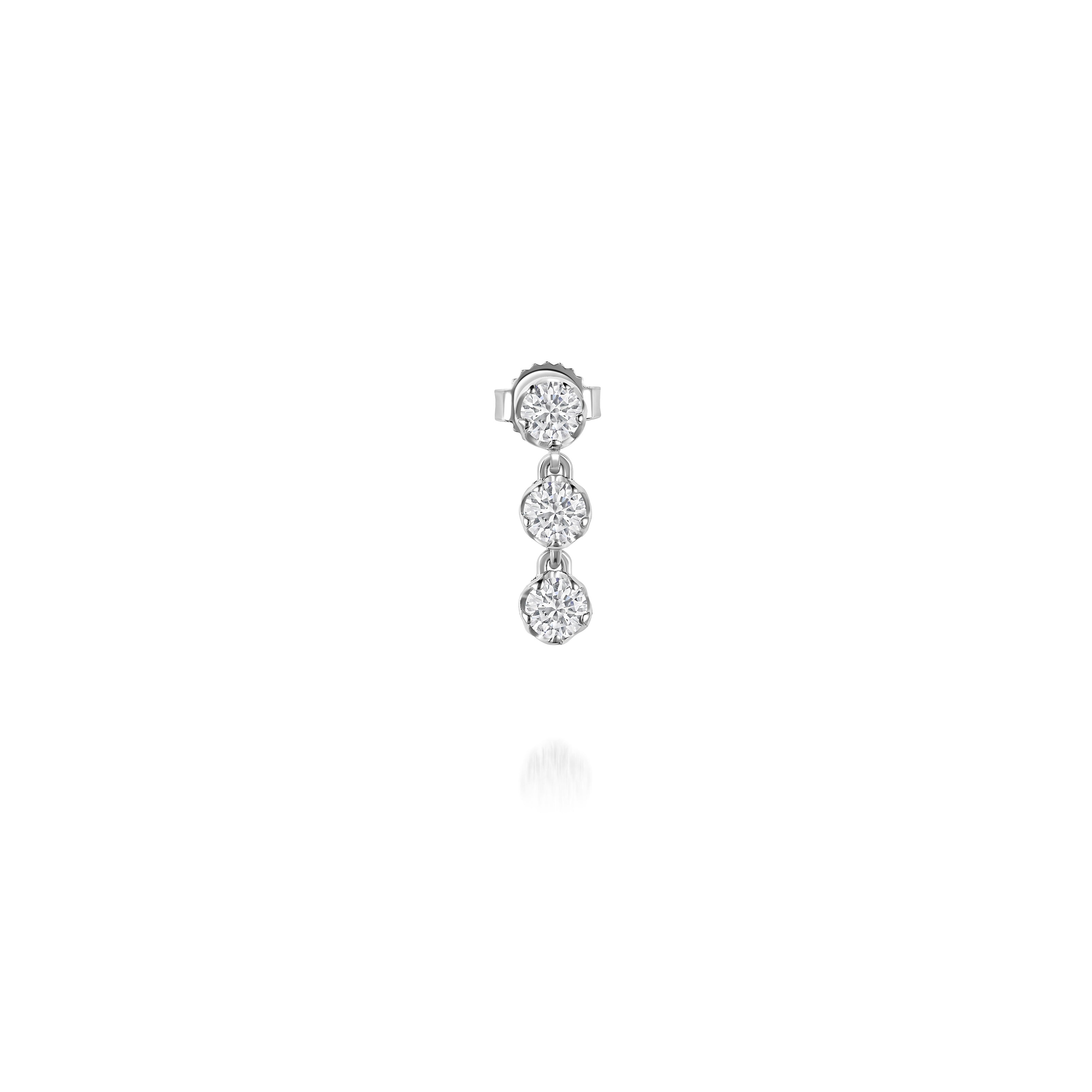 Lacy 3 Diamond Drop Earring