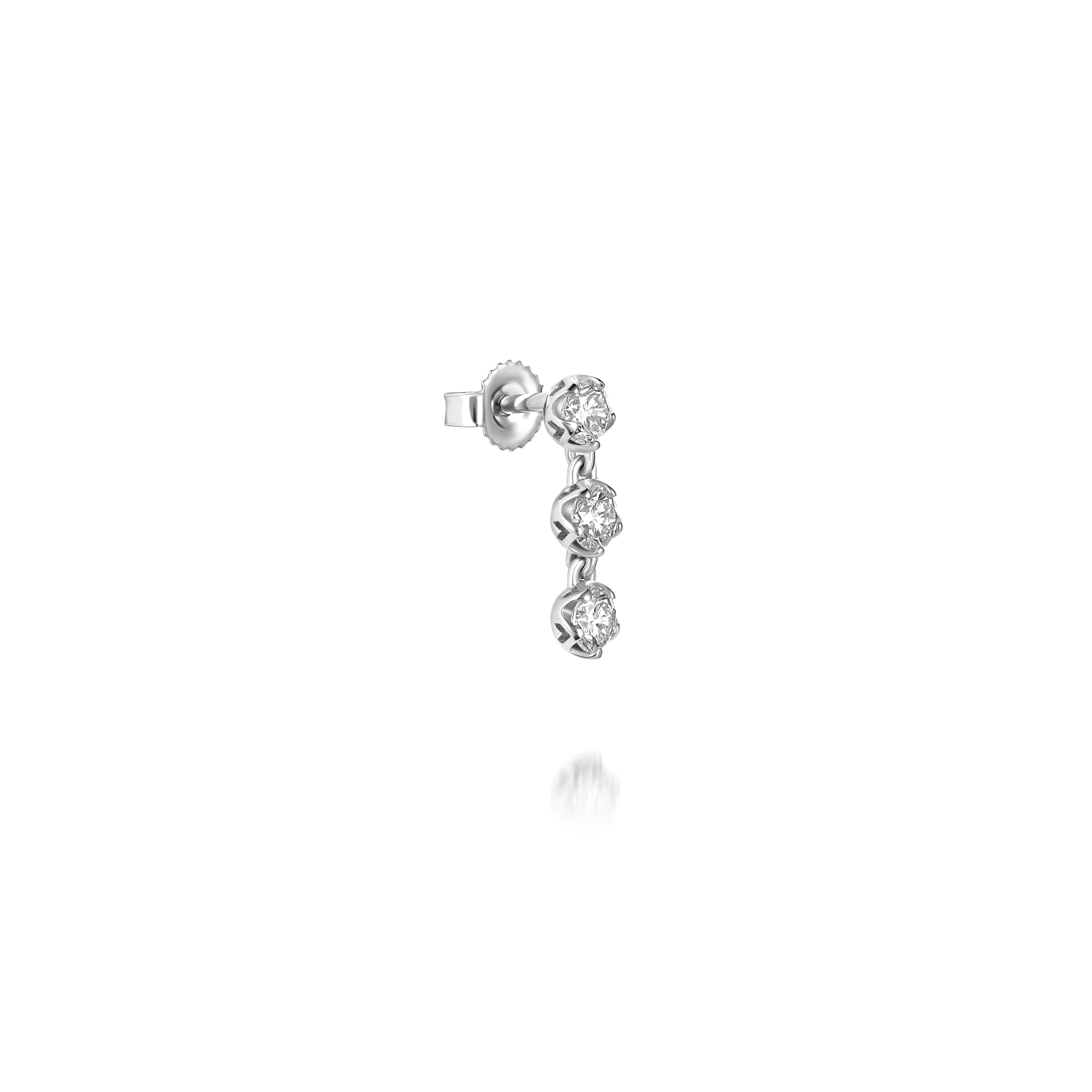 Lacy 3 Diamond Drop Earring