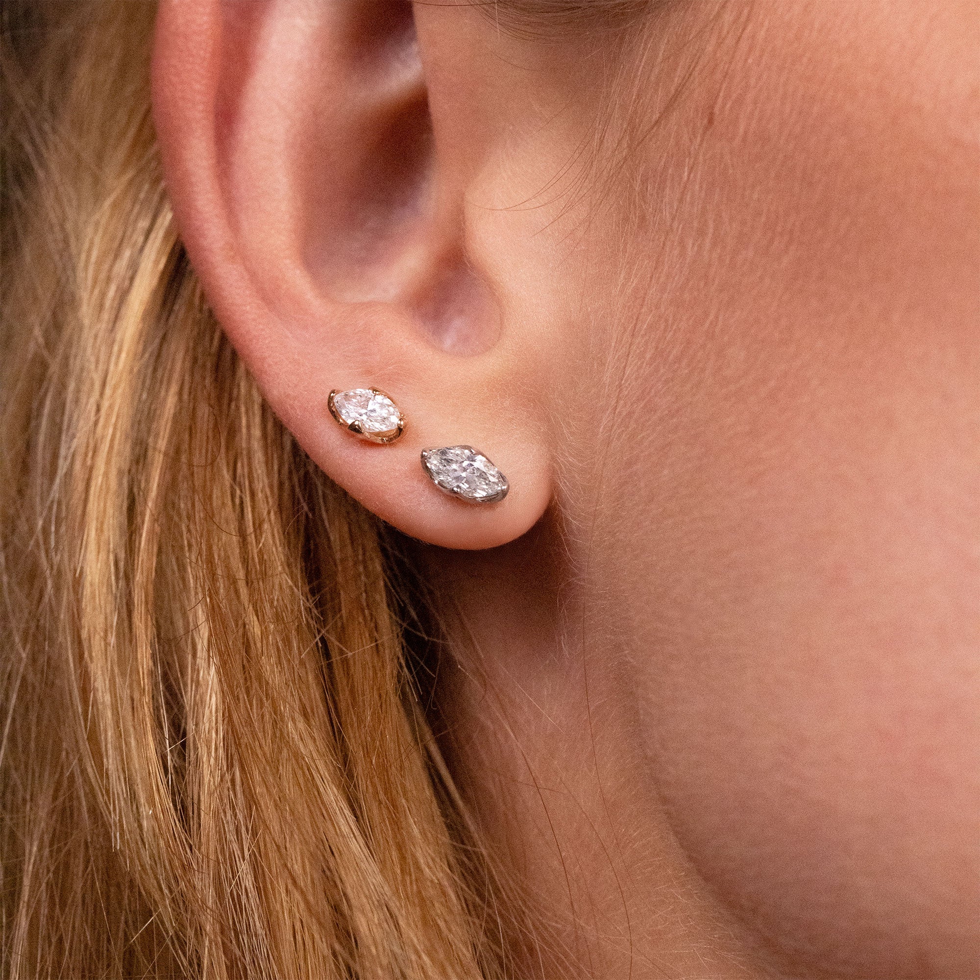 Marquis Diamond Stud Earring