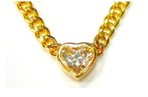Chain Link with Diamond Center Necklace