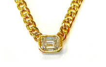 Chain Link with Diamond Center Necklace