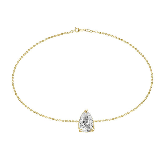 Pear Diamond Chain Bracelet