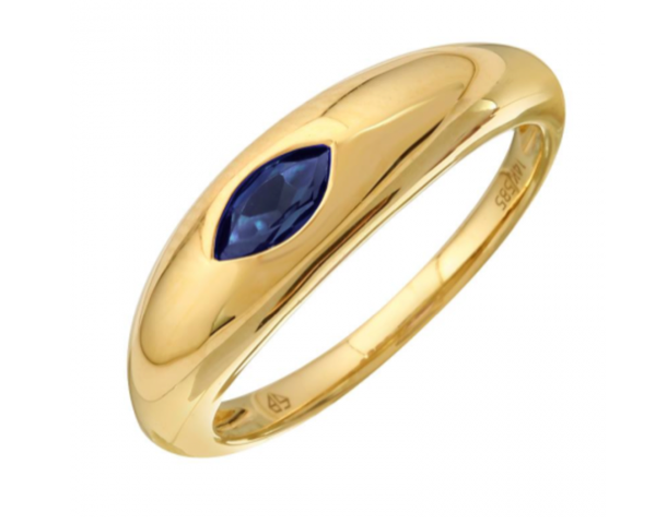 Sapphire Gold Center Ring