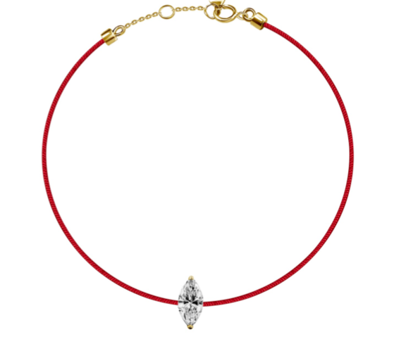 Red String and Diamond Bracelet