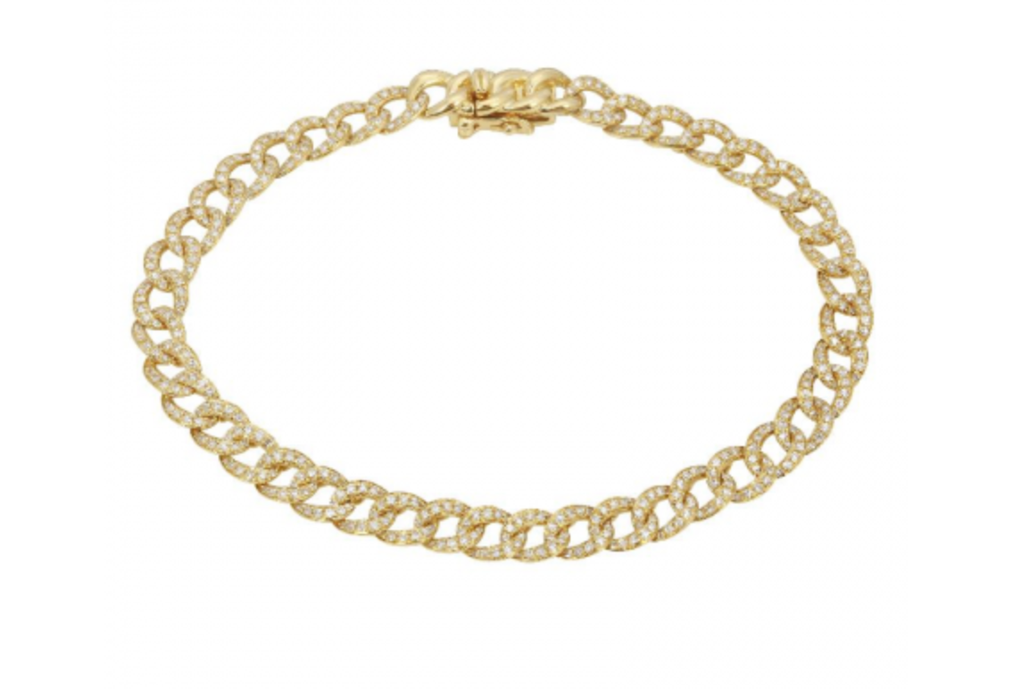 Full Pave Diamond Chain Link Bracelet - small